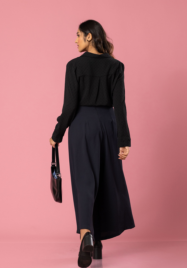 LISA LONG SLEEVE BLACK BLOUSE